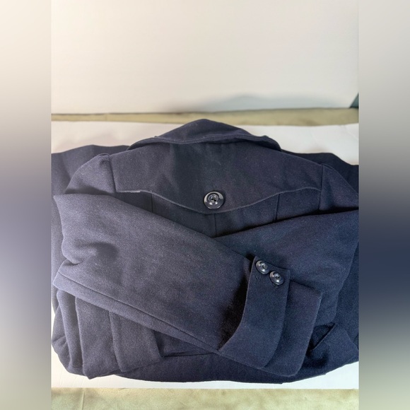 Chic Navy Double-Breasted Women's Trench Coat - Picture 6 of 14